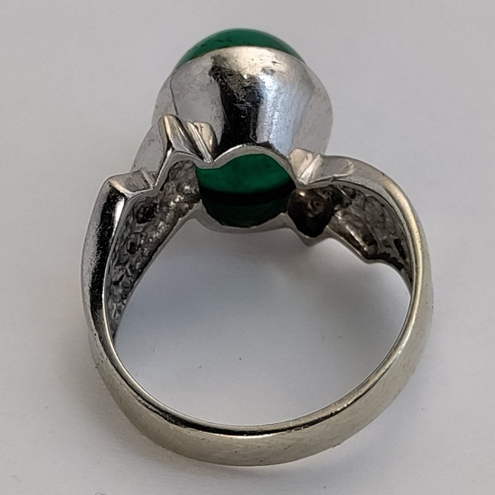 14k White Gold 5+ct Columbian Emerald Diamond Ring - Picture 6 of 8
